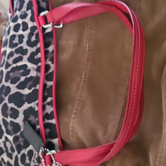 Coach Leopard Print Purse, Red Trim - Picture 6 of 10